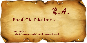 Mazák Adalbert névjegykártya